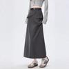 Irregular Split A-line Midi Skirt - Women's 2026 Spring High Waist Hip-hugging Fashion.