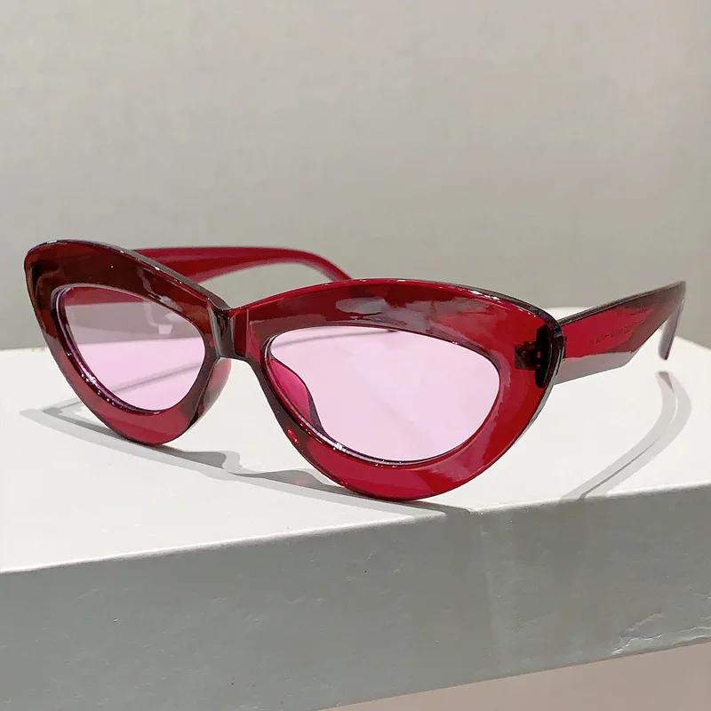 

Sexy Ladies Vintage Y2K Cat Eye Sunglasses Women For Female Luxury Brand Designer Sun Glasses Punk Popular Lips Eyeglasses UV400