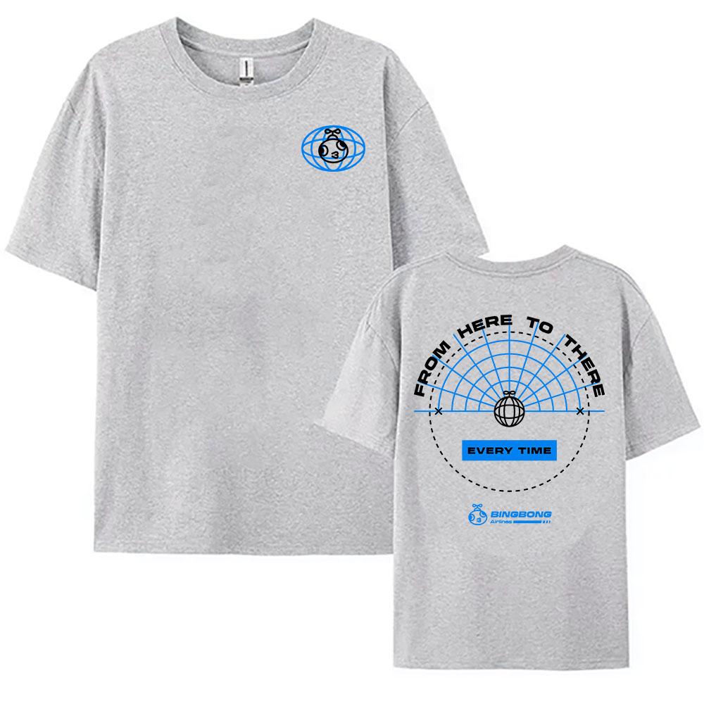 Bingbong Airlines Peak Game Print T-shirt Unisex Streetwear Loose Short Sleeve Cotton T Shirt Casual Clothing