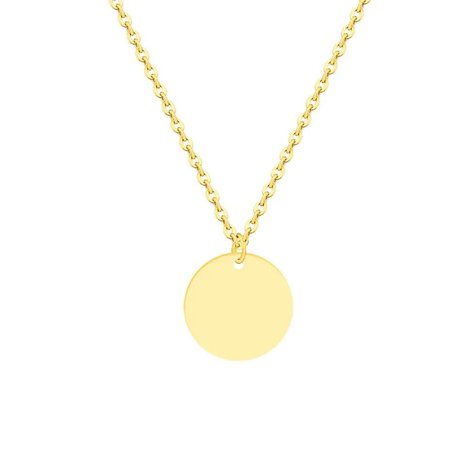 Actual Handwriting Custom Engraved Stainless Steel Round Pendant Necklace Personalization Memorial Signature Gift for Lovers
