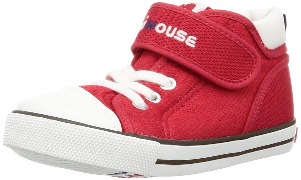 MIKI HOUSE Kids Shoes 10-9468-497 Baby Shoes for Boys and Girls, Red / Navy / Multicolor, 18 Cm