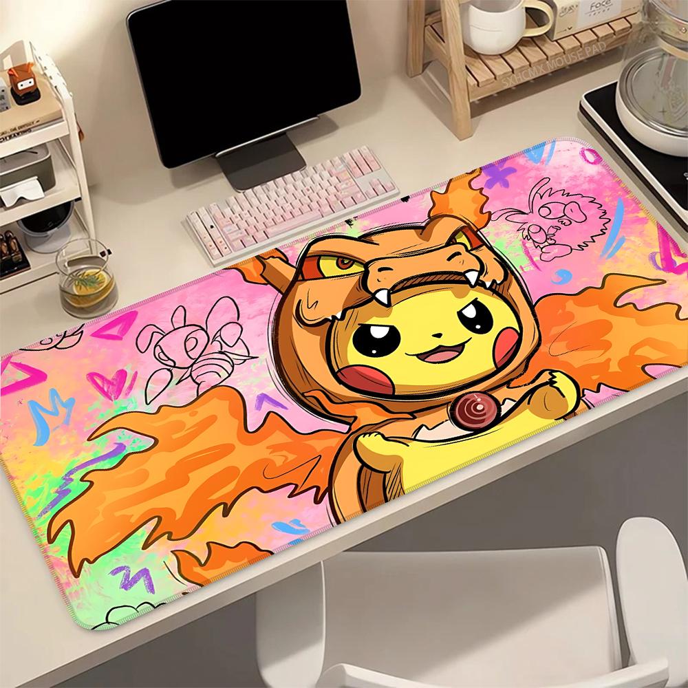 Kawaii Large Mouse Pad Game Rubber Desk Mat Computer Keyboard Pad PPokemon Pikachu X Gaming Accessories Carpet Mousepad