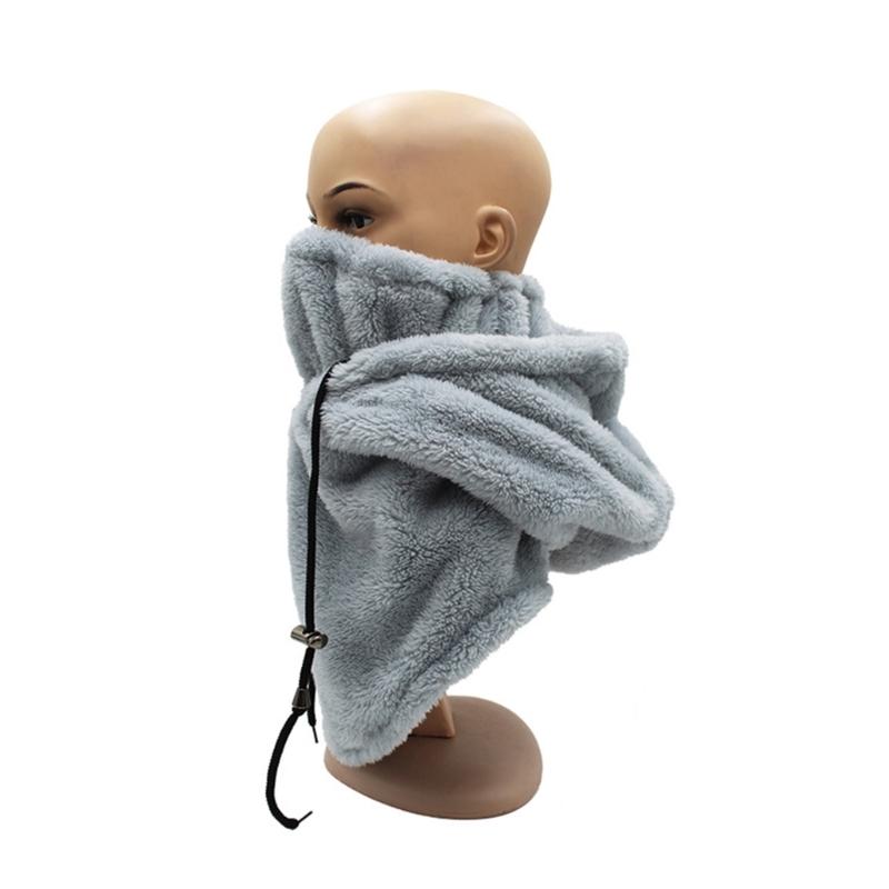 Furry Balaclava Face Cover Hat Hooded Sports Cap Accessory for Cold Weather