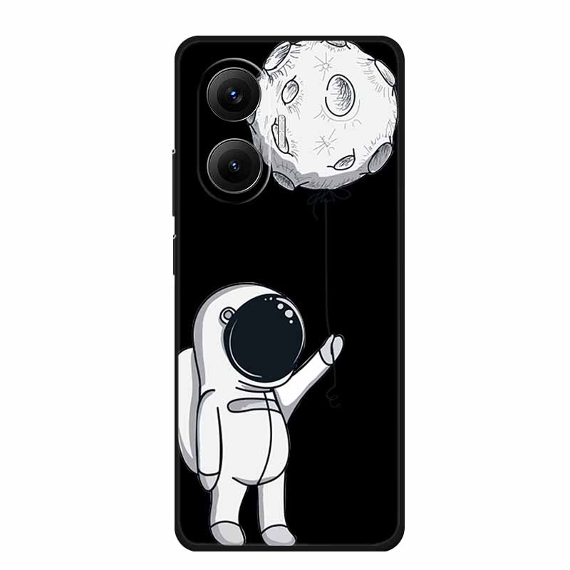 Black Silicone Case For Redmi Turbo 4 Pro A5 4G Case Cartoon Cat Soft Back Cover For Xiaomi Poco X7 Pro C71 Poco M7 4G Plus Case
