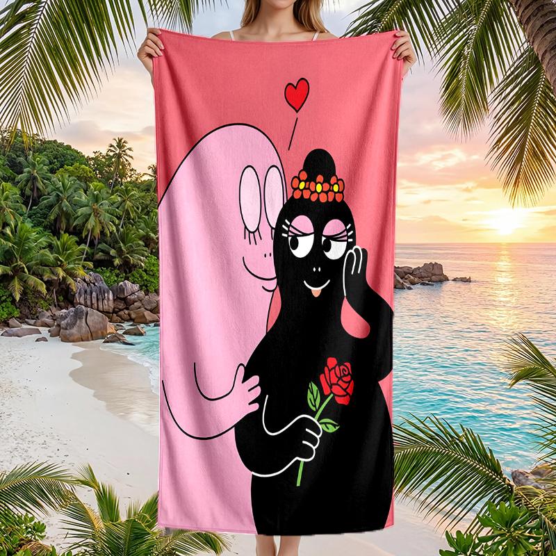 Barbapapa Fashion Beach Towel: Ideal for Summer Adventures Soft, absorbent and quick drying suitable for swimming and bathing