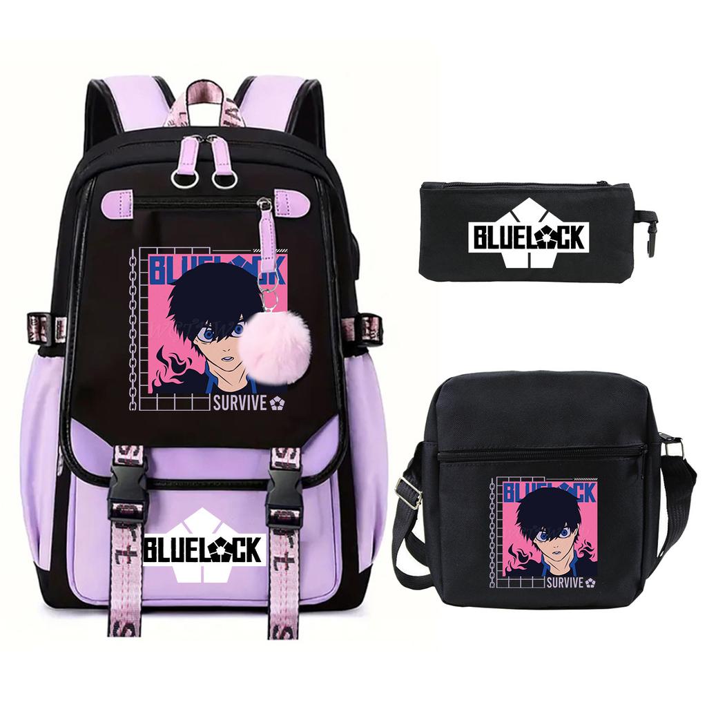 Peripheral Printing Children'S Backpack Set Leisure Student Schoolbag Pencil Bag Shoulder Bag