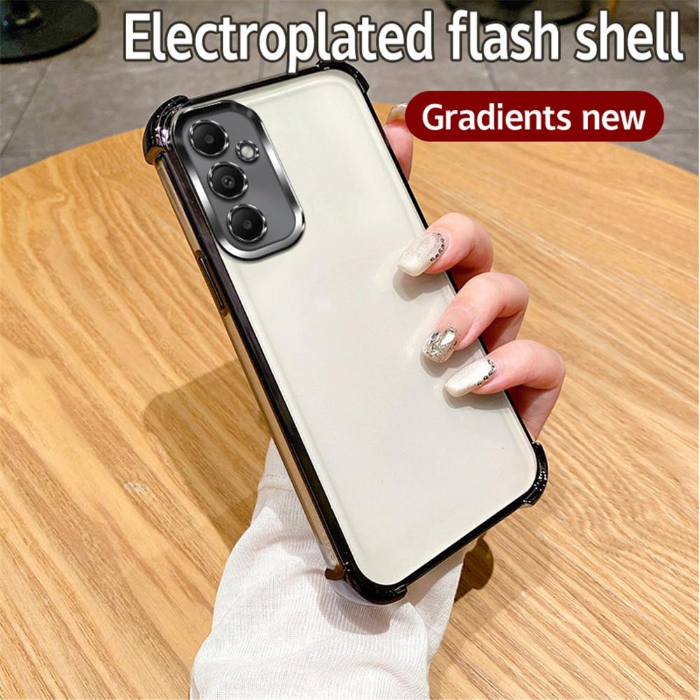 Gradient Glitter Plating Clear Phone Case For Samsung Galaxy A05 A05S A02 A03 A04 A04E A03 Core Shockproof Bumper Silicone Cover
