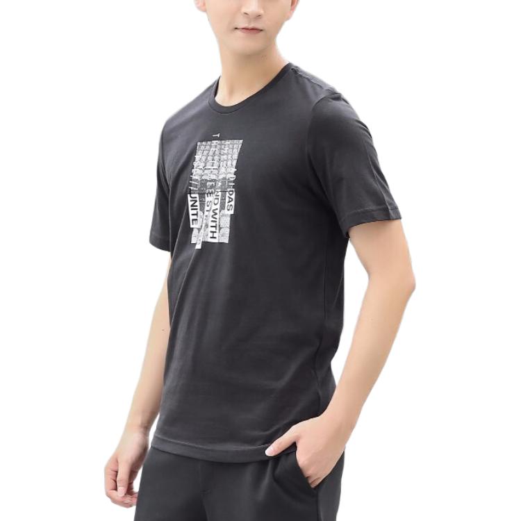 Adidas Casual Crew Neck Short Sleeve T-Shirt Men Tops Black DV3078