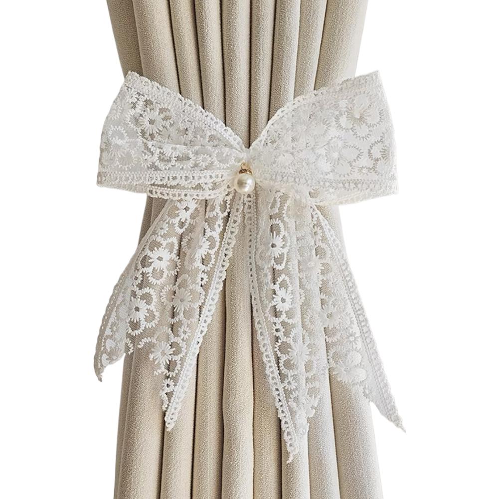 

Подхват для штор Красивый бант Кружевной держатель Крючок Пряжка Модный Декоративный Милый Зажим Полиэстер S8K5 flower-1pcs