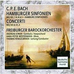 CD CARL PHILIPP EMANUEL BACH - FREIBUR - Hamburger Sinfonien WQ 182, 3 & 4 & RD77187 Deutsche Harmon 1990 Europe Classical Used