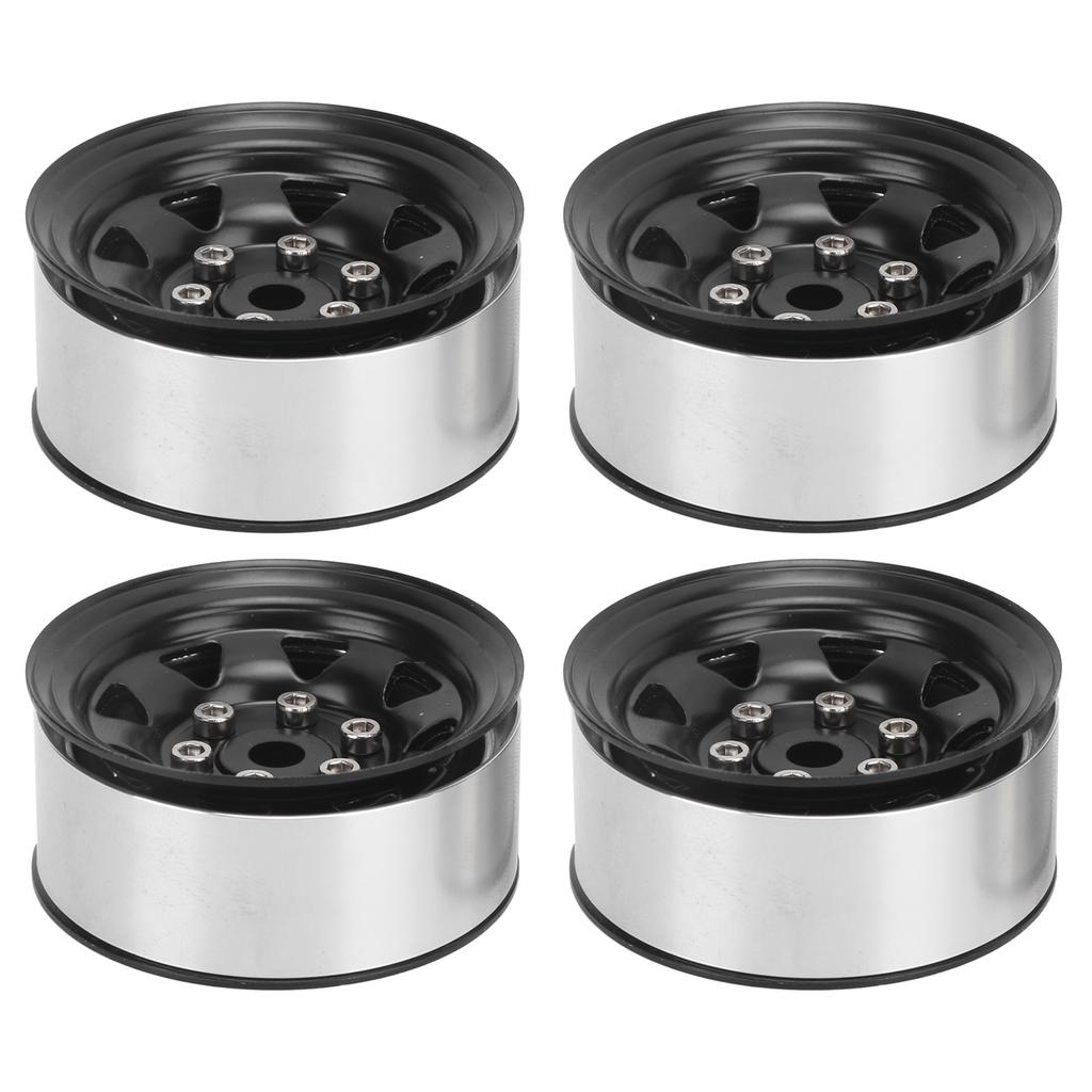 4 Pcs 1.55 Inch RC Wheel Rim Hub Universal RC Wheel Hubs for Axial AX90069 CrawlersBlack