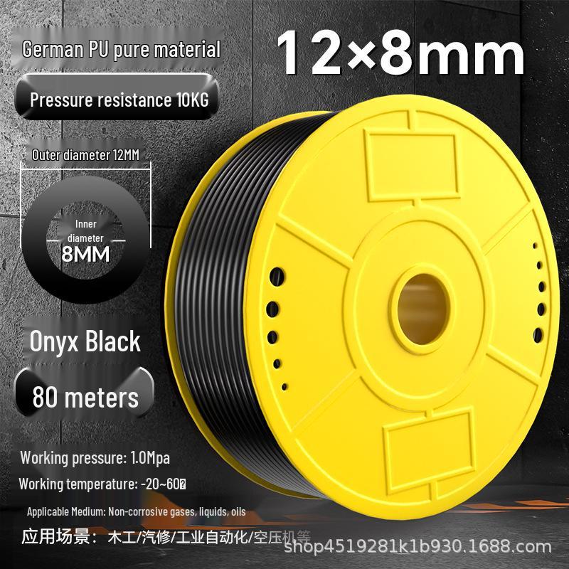 Zhuo Ji 8mm High-Pressure Transparent PU Air Hose for Air Compressors (Sizes: 4/6/10/12/14/16)