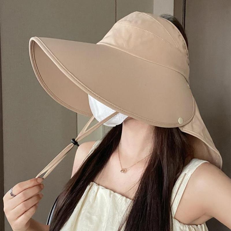 Long Brims Sun Hat Breathable Sun Hat Sunshade Neck Coverage Hat for Women Adjustable Hat Outdoor Hiking Camping Caps