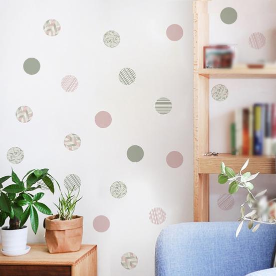 6Pcs Colorful Polka Dots Wall Stickers, Self-Adhesive Vinyl Decals, Removable Peel And Stick Wall Decals for Bedroom Living Room Kids Room