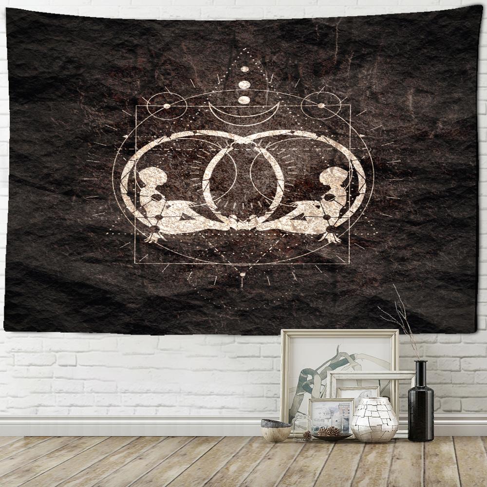 Tarot Kartı Goblen Duvar Askısı Güneş Ve Ay Desen Mandala Bohem Psikedelik Cadılık Hippi Ev Dekoru