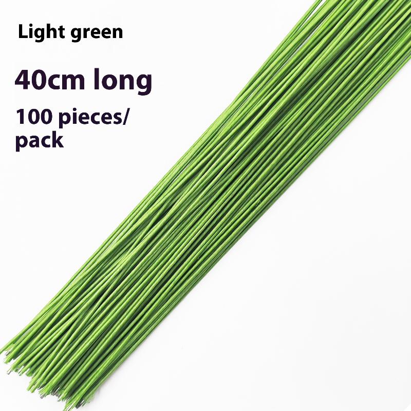 100 szt. Floralne druciki 40cm Sztuczne zielone druciki do kwiatów Materiał florystyczny DIY Druciki Akcesoria Roślina Wystrój domu