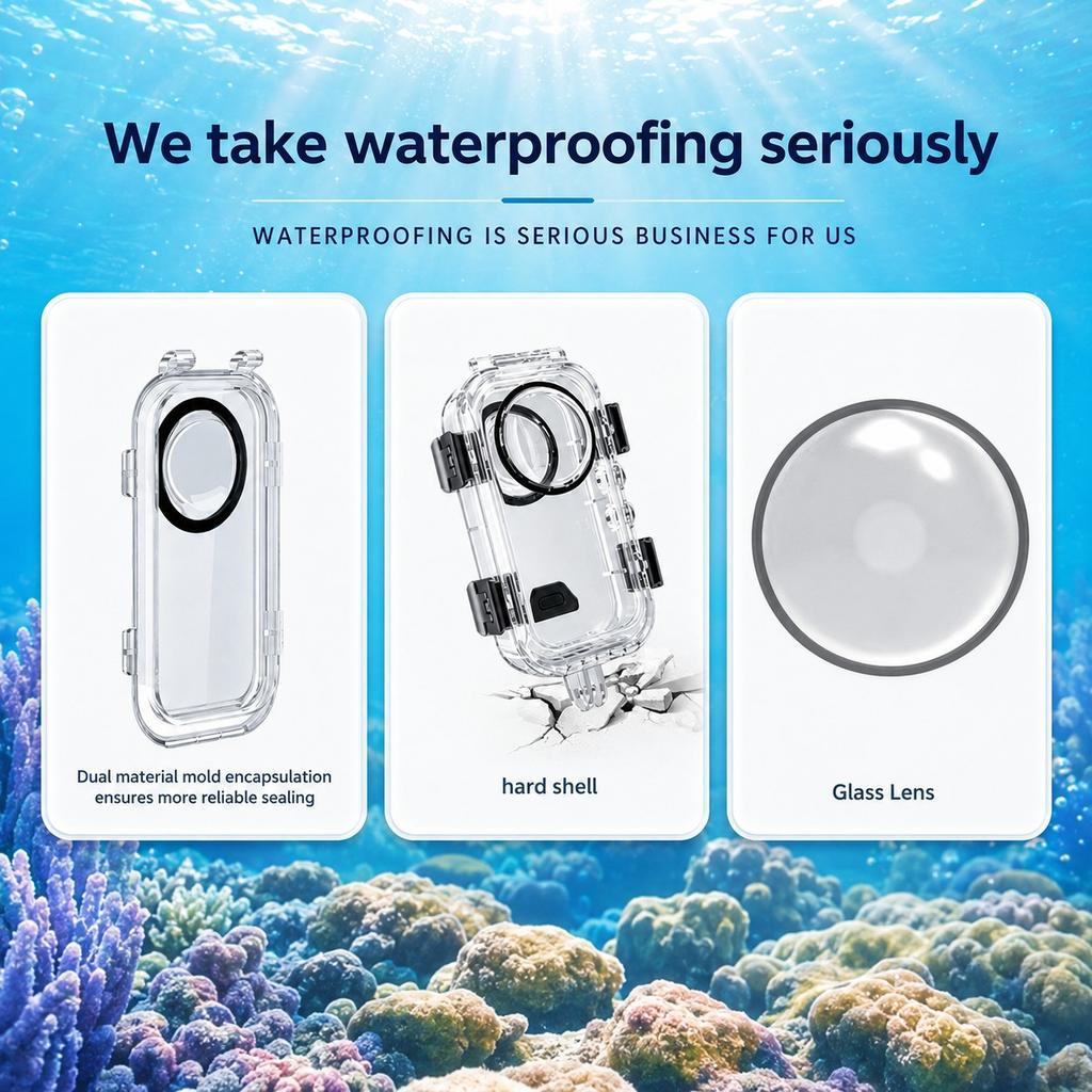 61M Invisible Dive Case for Insta161 X6 Waterproof Housing Cover Underwater Diving Shell for Insta 161 X6 Camera Accessories