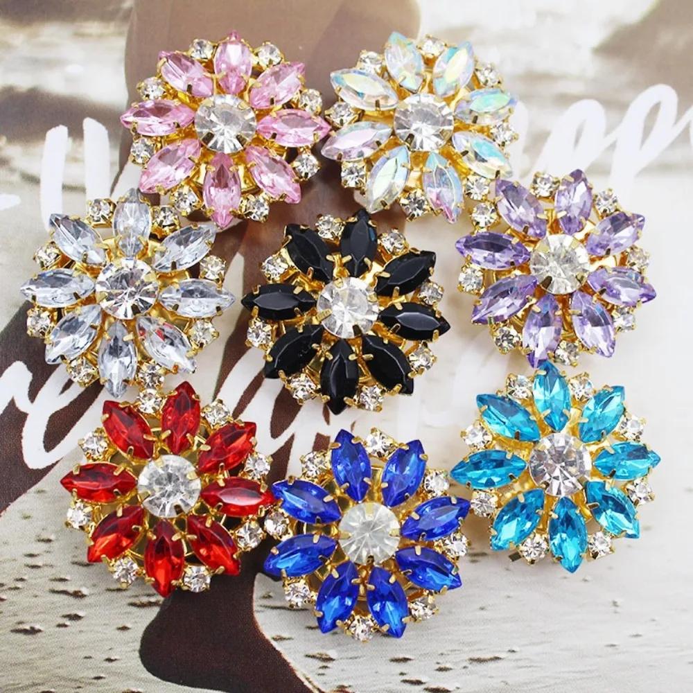 New Design Rhinestone Rhinestone Button Cover DIY Accessories Alloy Button Covers Set Shirt Button Box for Shirt Dress