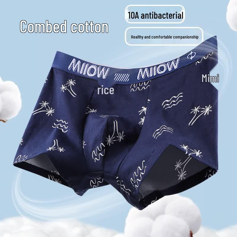 MiiOW Men's Pure Cotton Boxer Briefs