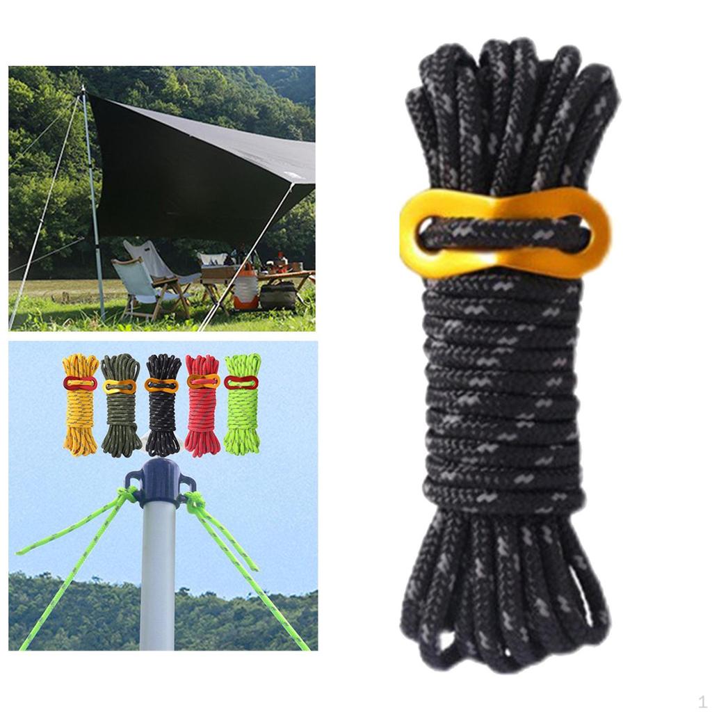 4 Guy Lines Tent Cords Lightweight Camping Rope with Aluminum Guylines Adjuster Tensioner Tarp,
