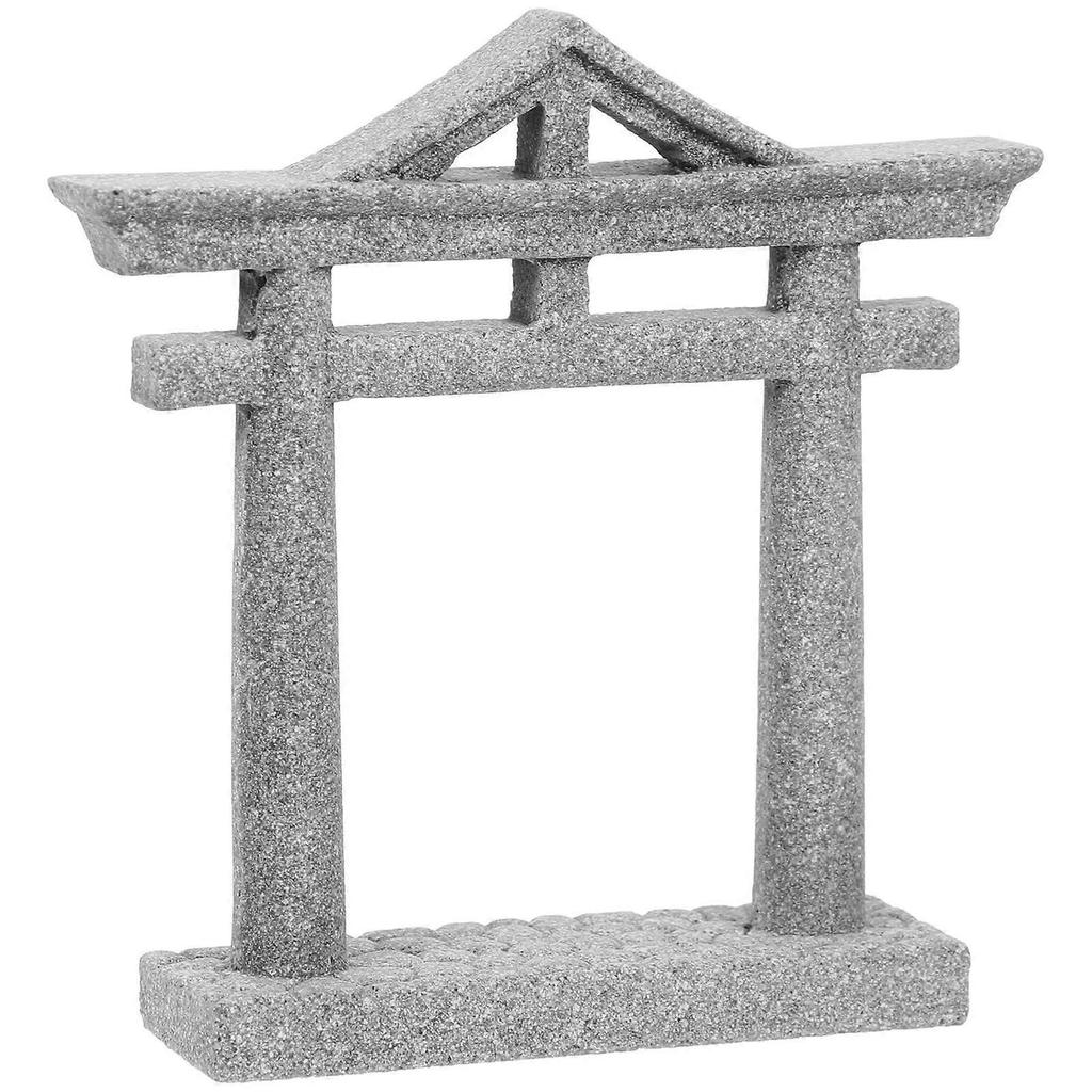 Miniature Gate Micro Landscape Decoration Outdoor Decor Grey Stone 7.60X7.60X1.80CM 1Pcs
