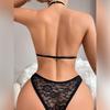 Amazon Popular Lace Perspective European and American Love Set Cross-border Special for Neck Lock Sexy Style Foreign Trade Underwear