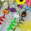 1Pcs Luminous Halloween Spiral Drinking Straws With Bats Ghost Pumpkin Witch Patterns Goodie Gifts For Kids Halloween Party