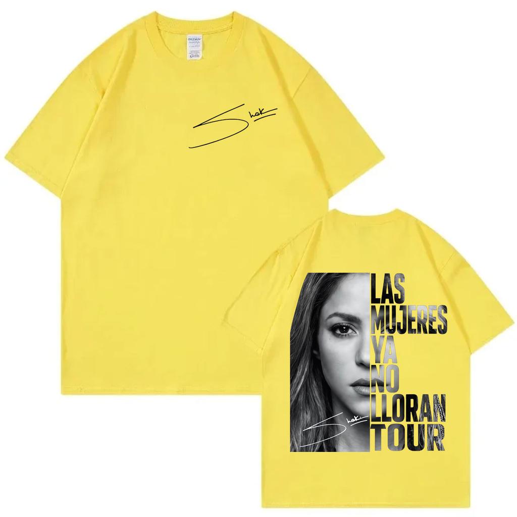 Shakira Las Mujeres Ya No Lloran World Tour 2026 T-shirts Women Fashion Aesthetic T-shirt Summer Casual Loose Cotton T Shirt