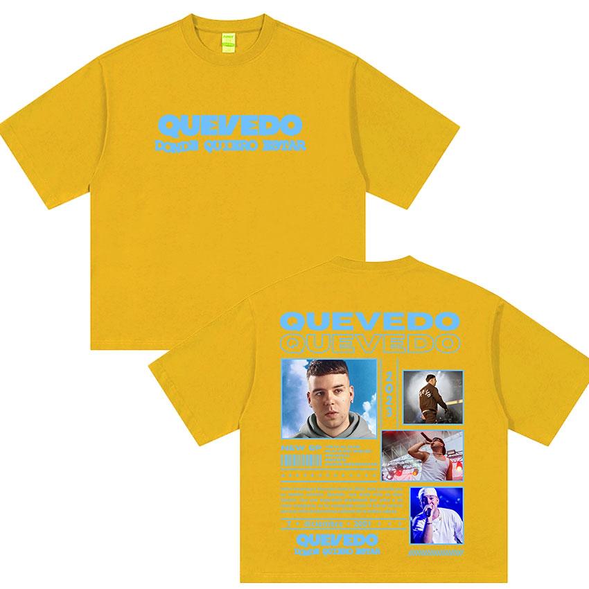 Rapper QUEVEDO Tour 2025 Graphic T Shirt Unisexs Women Retro Quality Fashion Tshirts Retro Oversized Cotton Tshirt Streetwear
