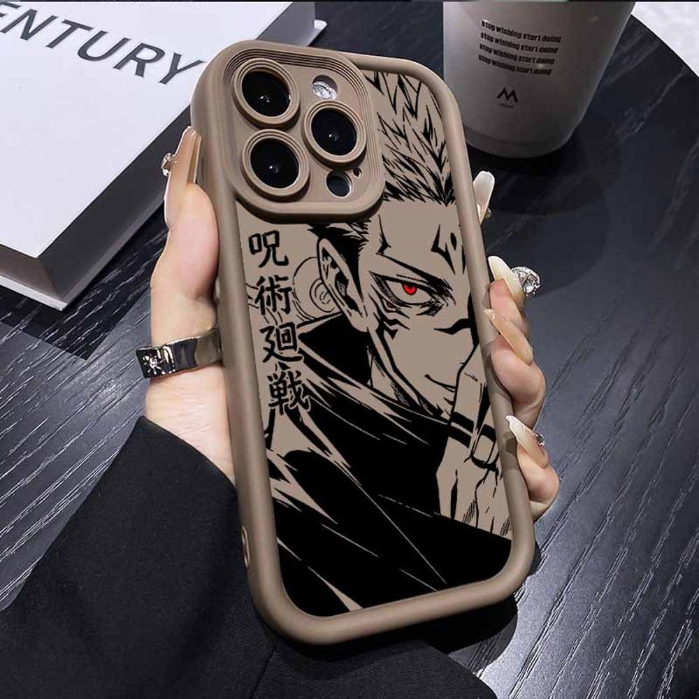 J-Jujutsus Kaaisen Satoru Gojo Sukuna Για Apple iPhone 17 16 15 14 13 12 Mini 11 Pro Max Μάτια Σκάλα Κάλυμμα Funda Μαλακή Θήκη Τηλεφώνου
