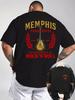 2026 New 100 Cotton T Shirt Unisex Memphis Music Guitar Graphic Print Casual Streetwear Oversized Short Sleeve Tops