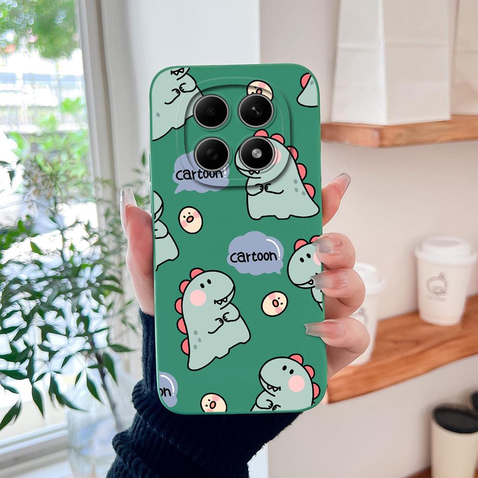 Cartoon Dinosaur Case For Poco M8 Pro 5G Back Cover For Poco M 8 Camera Lens Protection Soft Liquid Silicone Phone Protectors