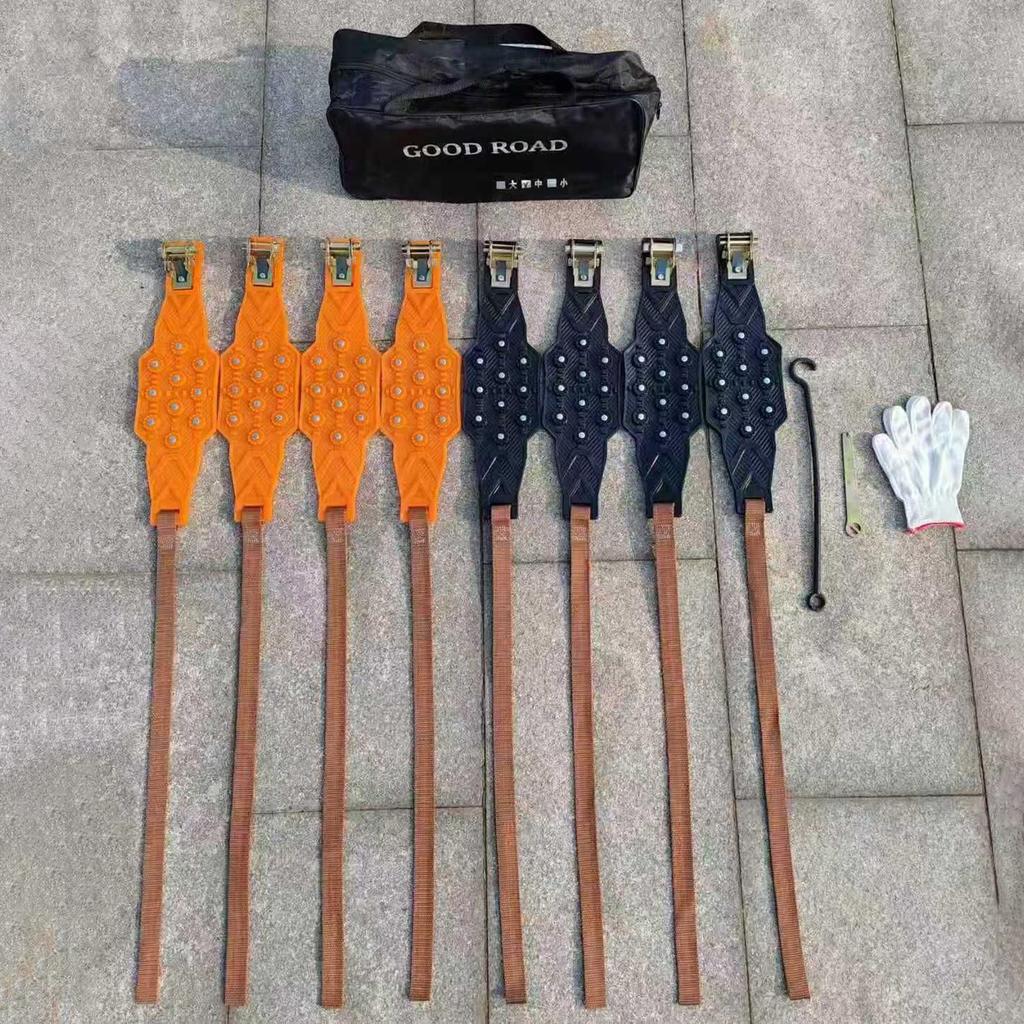 Snow Chains 8 Piece Tyre Traction Adjustable Tire Chains For Cars For Suv Truck Pickup Van Sedans 6.5-9.65in Winter Driving