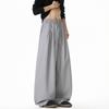 Mens Loose Draped Double Pleated Waist Straight Casual Long Trousers