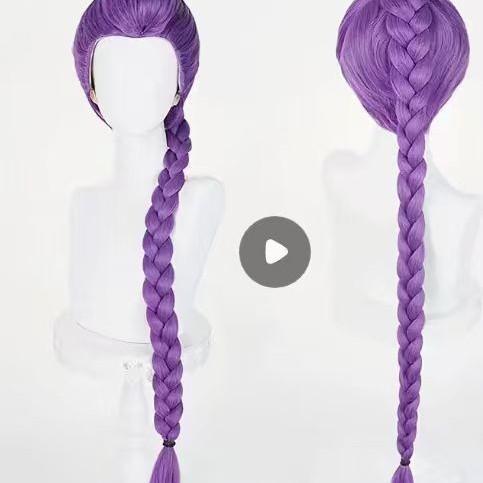 Witch Hunting Group Cos Wig, Mila Rose Red Long Straight Wig, Lumi Purple Braid Wig