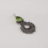 Rare Peridot Gemstone 925 Sterling Silver Oxidize Jewelry Designer Women's Pendant 1.8" For Birthday Gift CP-45-12