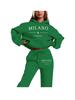MILANO Plus Size Trendy Fleece Sweatshirt Set with Letter Print for Women