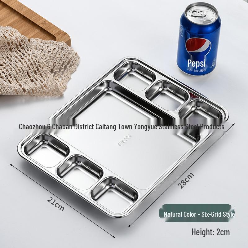 Korean Style 304 Stainless Steel Multi-purpose Compartment Plate