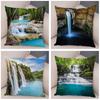 Waterfall Printed Pillow Case for Home Sofa Children Room Decor Beautiful Scenery Pillowcase Soft Plush Cushion Cover 45x45cm