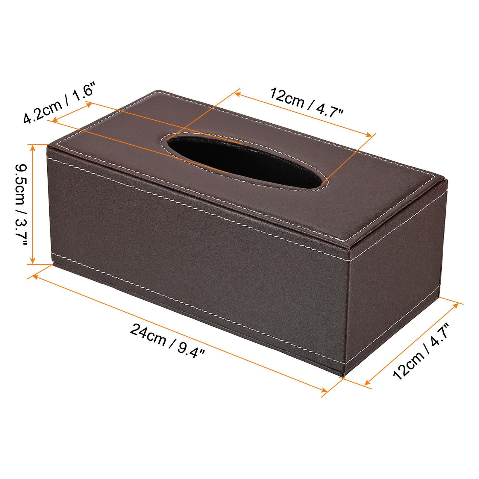 

Tissue Box Cover, PVC Leather Rectangle Waterproof Napkin Paper Towel Dispenser Holder for Countertop Home Office Car