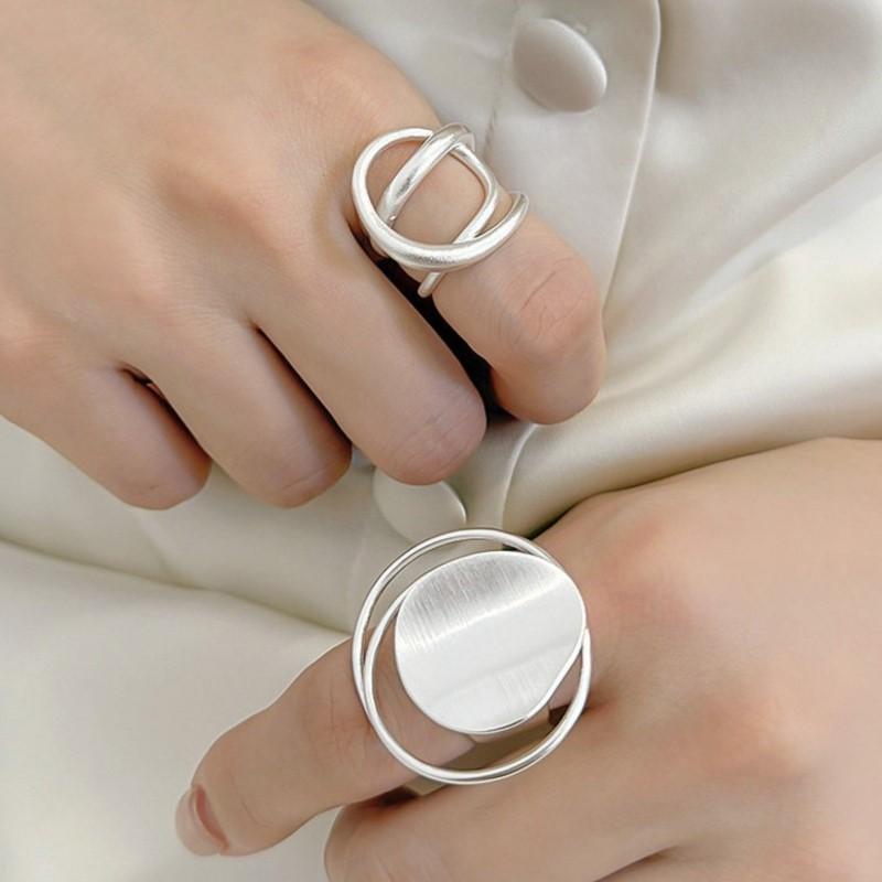 VENTFILLE 925 Sterling Silver Lines Crossing Ring For Women Multi Layers Niche Trend Hyperbole Versatile Jewelry Gift Dropship