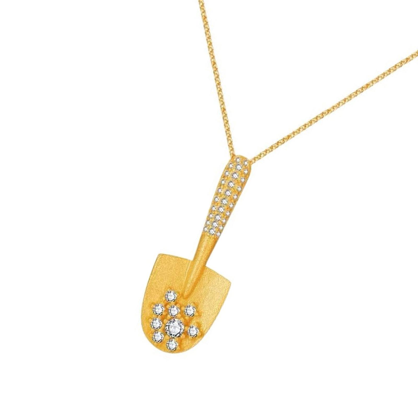 

Elegant Charm Love Shovel Pendant Necklace with Diamonds Sweet Fashion Craft from Sturdy Alloy Materials for Ladies 1