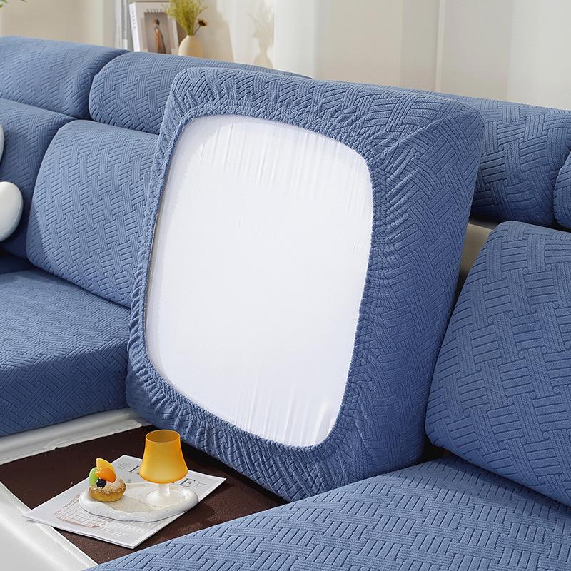 Universal Non-Slip Stretch Sofa Cover - Solid Color, All-Season Full Wrap Cushion Protector