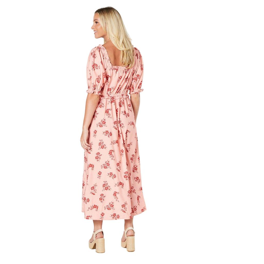 Dorothy Perkins Damklänning/Damklänning Midi med blommigt tryck och puffärm