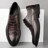 Fashion Crocodile Pattern Mens Brogues Shoes Classic Retro Male Genuine Leather Oxford Shoes Lace Up Business Shoes Formal Office Flats
