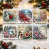 6Pcs/Set 2D Flat DIY Diamond Painting Greeting Card Kit Rhinestone Decorated Flower Pattern Diamond Painting Greeting Cards