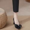 High heels women's new autumn stiletto bow versatile non-grinding feet shallow mouth pointed head black single shoes women