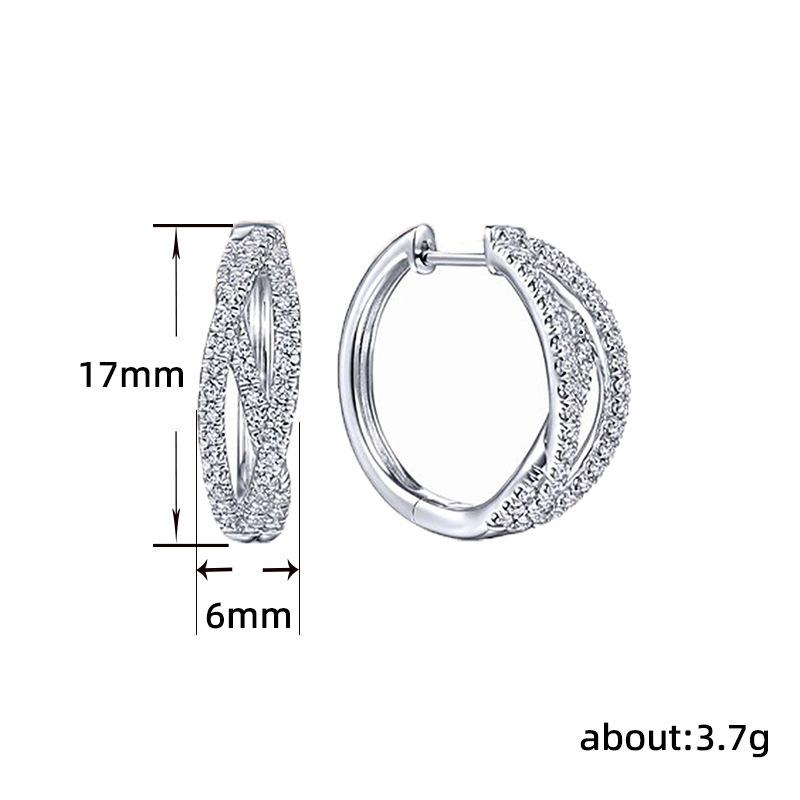 Geometric Luxury Lines Intersecting Earrings European and American Fashion Exquisite Cold Style High-end Earrings for Women