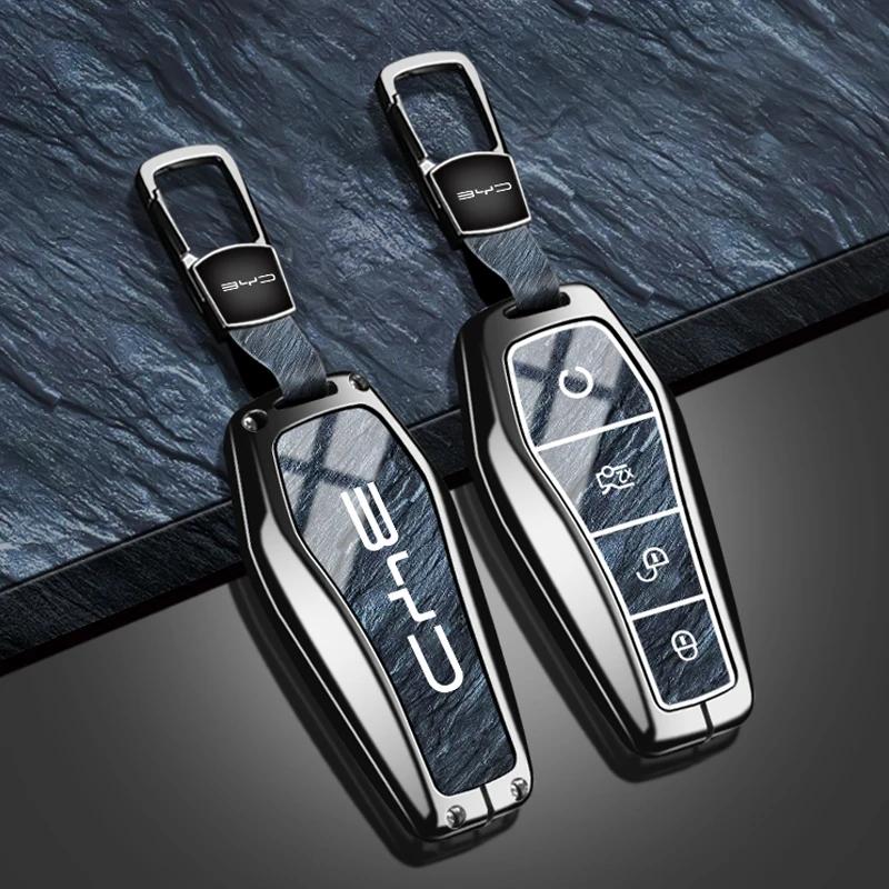 Zinc Alloy TPU Car Key Case Cover Shell For BYD Song Plus Atto 3 Han EV Tang DM Qin Seal Dolphin Fob Holder Keychain Accessories