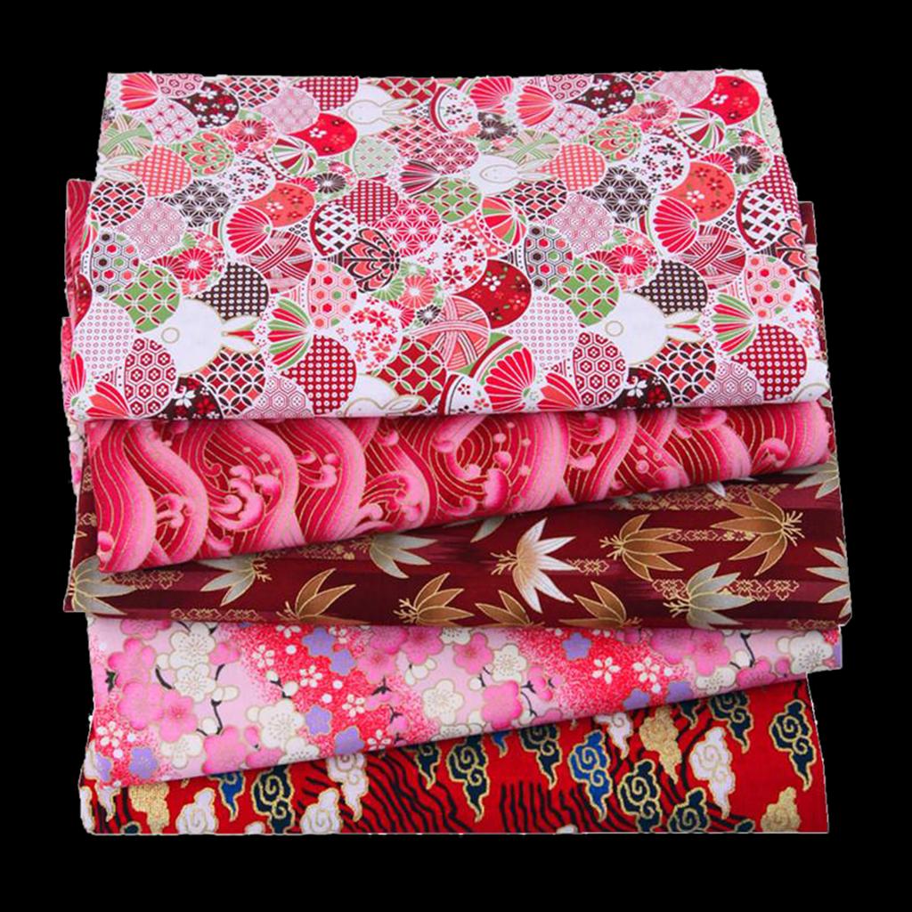 10PCS Japanese Floral Fabric Squares for Quilting Crafting Sewing